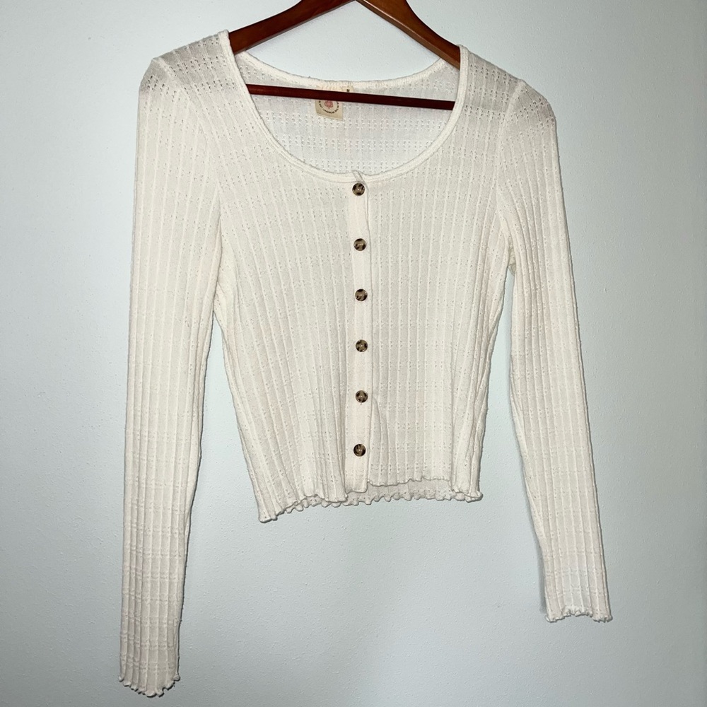 White button up cardigan